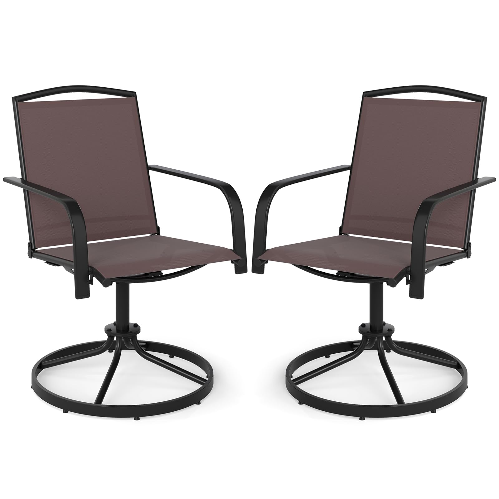 Tangkula Outdoor Swivel Chairs Set with High Back